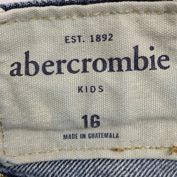 Abercrombie Jeans kids 16 28x29 Blue Dark Wash button Fly straight - Picture 3 of 12